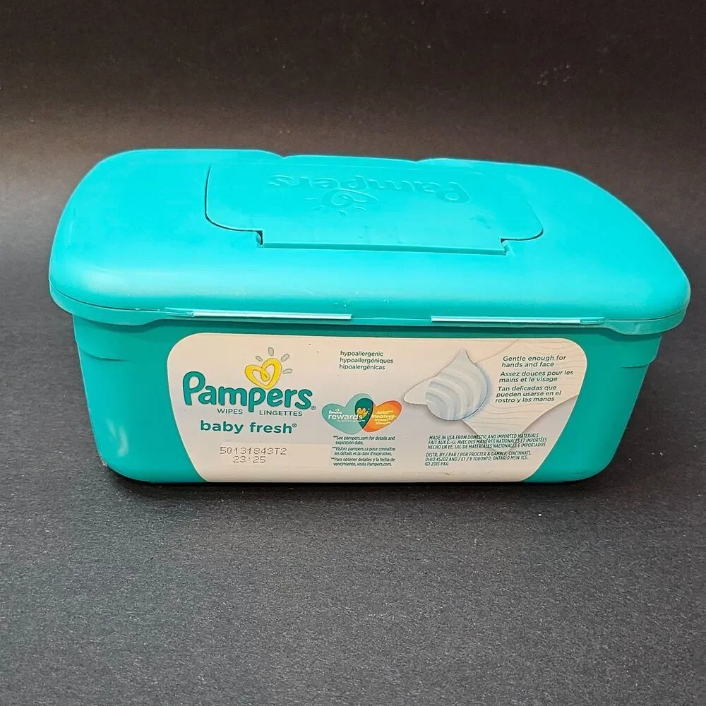 Empty Pampers Wipes Pop Up Plastic Dispenser Baby - Container Only Discontinued